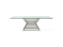 Crawford Modern Rectangular Glass Dining Table
