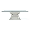 Crawford Modern Rectangular Glass Dining Table