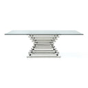 Crawford Modern Rectangular Glass Dining Table