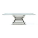 Crawford Modern Clear Glass Square Dining Table