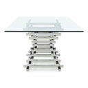 Crawford Modern Rectangular Glass Dining Table