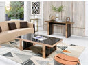 Gabbro Low - Glam White Marble and Gold Coffee Table