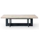 T8963 - Natural Oak + Black Metal Dining Table