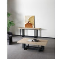 T8969-3 - Sample - Natural Oak + Black Round Dining Table