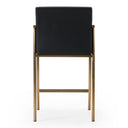 Custer - Modern Black Vegan Leather + Brass Counter Chair