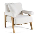 Cynthia - Modern White Fabric + Wood Loveseat
