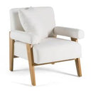 Cynthia - Modern White Fabric + Wood Loveseat