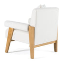 Cynthia - Modern White Fabric + Wood Accent Chair