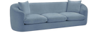 Penelope 92.5" Chenille Fabric Upholstered Sofa - Light Blue