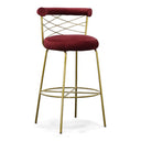 Dakin - Modern Glam Red & Gold Barstool