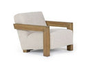 Dalhart - Modern Beige Fabric + Grey Wash Wood Accent Chair