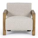Dalhart - Modern Beige Fabric + Grey Wash Wood Accent Chair
