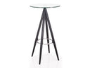 Dallas - Clear Glass and Black Metal Bar Table