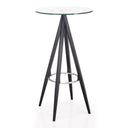 Dallas - Clear Glass and Black Metal Bar Table