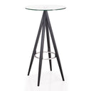 Dallas - Clear Glass and Black Metal Bar Table