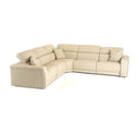 Dalton - Modern Italian Light Grey Leather 3-Seat Sofa + 2 Recliners