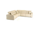 Dalton - Modern Italian Cream Leather Sectional Sofa + Recliners