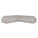 Dalton - Modern Italian Light Grey Leather Sectional + Recliners