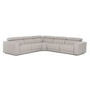 Dalton - Modern Italian Light Grey Leather Sectional + Recliners