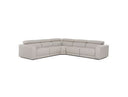 Dalton - Modern Italian Light Grey Leather Sectional + Recliners