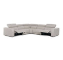 Dalton - Modern Italian Light Grey Leather 4-Seat Sofa + 2 Recliners