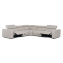 Dalton - Modern Italian Light Grey Leather Sectional + Recliners