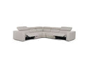 Dalton - Modern Italian Light Grey Leather Sectional + Recliners