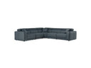 Dalton - Modern Italian Blue Leather Sectional Sofa + Recliners