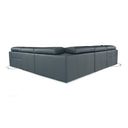 Dalton - Modern Italian Blue Leather Sectional Sofa + Recliners