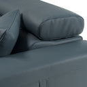 Dalton - Modern Italian Blue Leather Sectional Sofa + Recliners