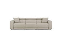 Dalton - Modern Italian Light Grey Leather 4-Seat Sofa + 2 Recliners