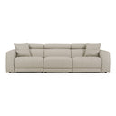Dalton - Modern Italian Light Grey Leather 4-Seat Sofa + 2 Recliners