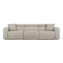 Dalton - Modern Italian Light Grey Leather 4-Seat Sofa + 2 Recliners