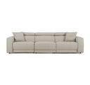Dalton - Modern Italian Light Grey Leather 3-Seat Sofa + 2 Recliners