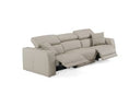 Dalton - Modern Italian Light Grey Leather 4-Seat Sofa + 2 Recliners
