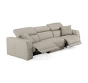 Dalton - Modern Italian Light Grey Leather 3-Seat Sofa + 2 Recliners