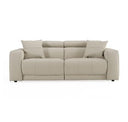 Dalton - Modern Italian Light Grey Leather 4-Seat Sofa + 2 Recliners