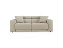 Dalton - Modern Italian Light Grey Leather 3-Seat Sofa + 2 Recliners