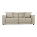 Dalton - Modern Italian Light Grey Leather 3-Seat Sofa + 2 Recliners