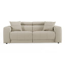Dalton - Modern Italian Light Grey Leather 3-Seat Sofa + 2 Recliners