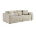 Dalton - Modern Italian Light Grey Leather 4-Seat Sofa + 2 Recliners