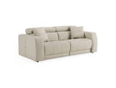 Dalton - Modern Italian Light Grey Leather 3-Seat Sofa + 2 Recliners