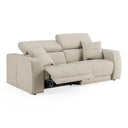 Dalton - Modern Italian Light Grey Leather 3-Seat Sofa + 2 Recliners