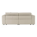 Dalton - Modern Italian Light Grey Leather 3-Seat Sofa + 2 Recliners
