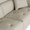 Dalton - Modern Italian Light Grey Leather 3-Seat Sofa + 2 Recliners