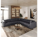 Dalton - Modern Italian Light Grey Leather 3-Seat Sofa + 2 Recliners