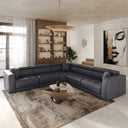 Dalton - Modern Italian Oyster Leather Sectional + 2 Recliners