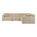 Nizza - Modern Oyster Leather Sectional Sofa + Recliners