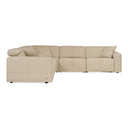 Nizza - Modern Oyster Leather Sectional Sofa + Recliners