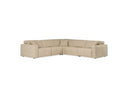 Nizza - Modern Oyster Leather Sectional Sofa + Recliners